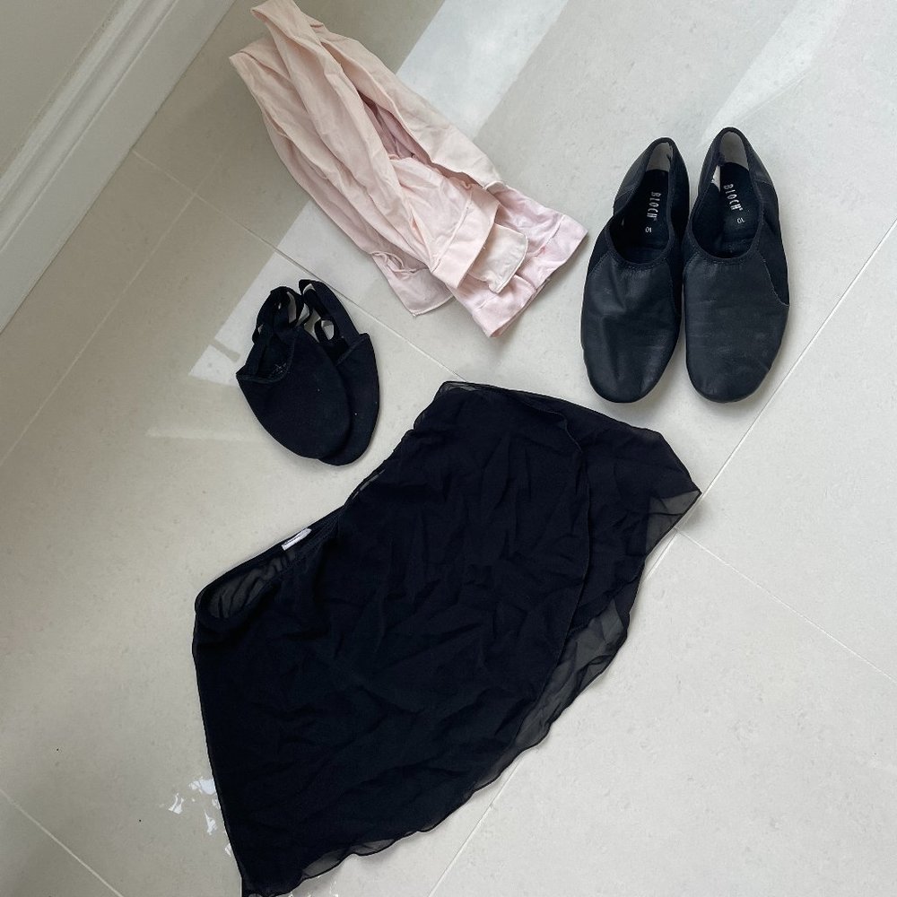 Bloch Size 10 Jazz Shoes Skirt and Tights Bundle!
